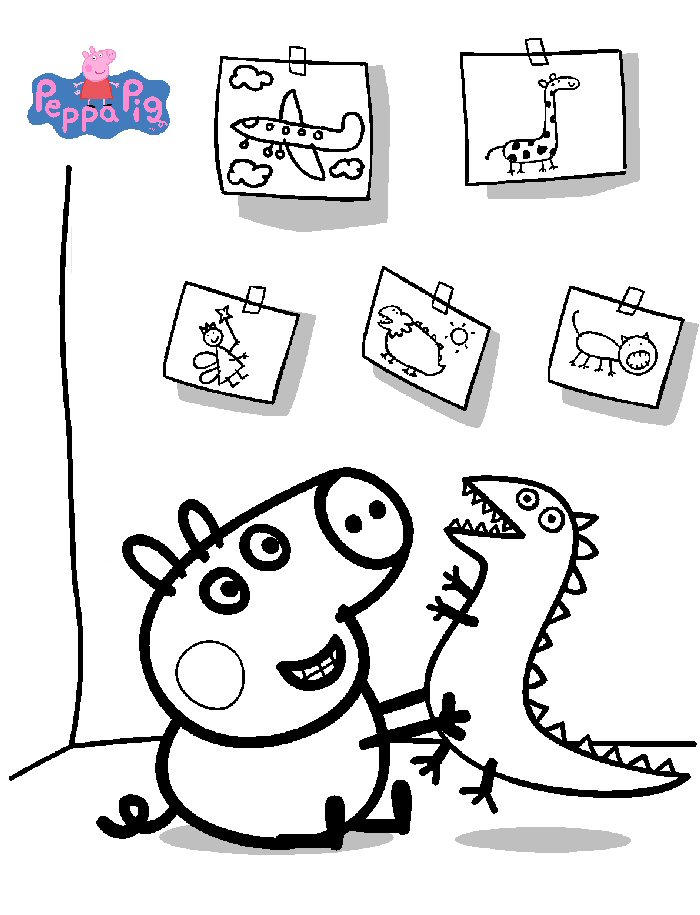 Plansa de colorat cu Peppa Pig 45 40